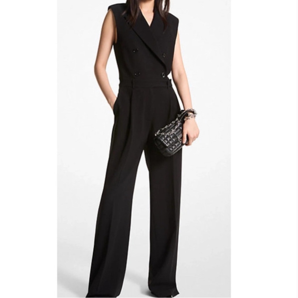 Michael Kors Crepe Double Breasted PANTSUIT Black NWT NEW Business Chic $500 0